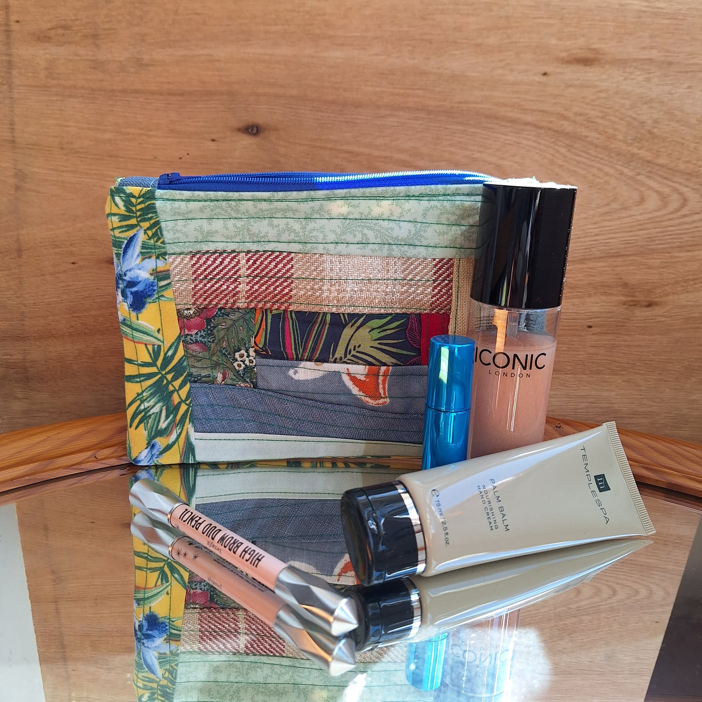 Patchwork zipped bag