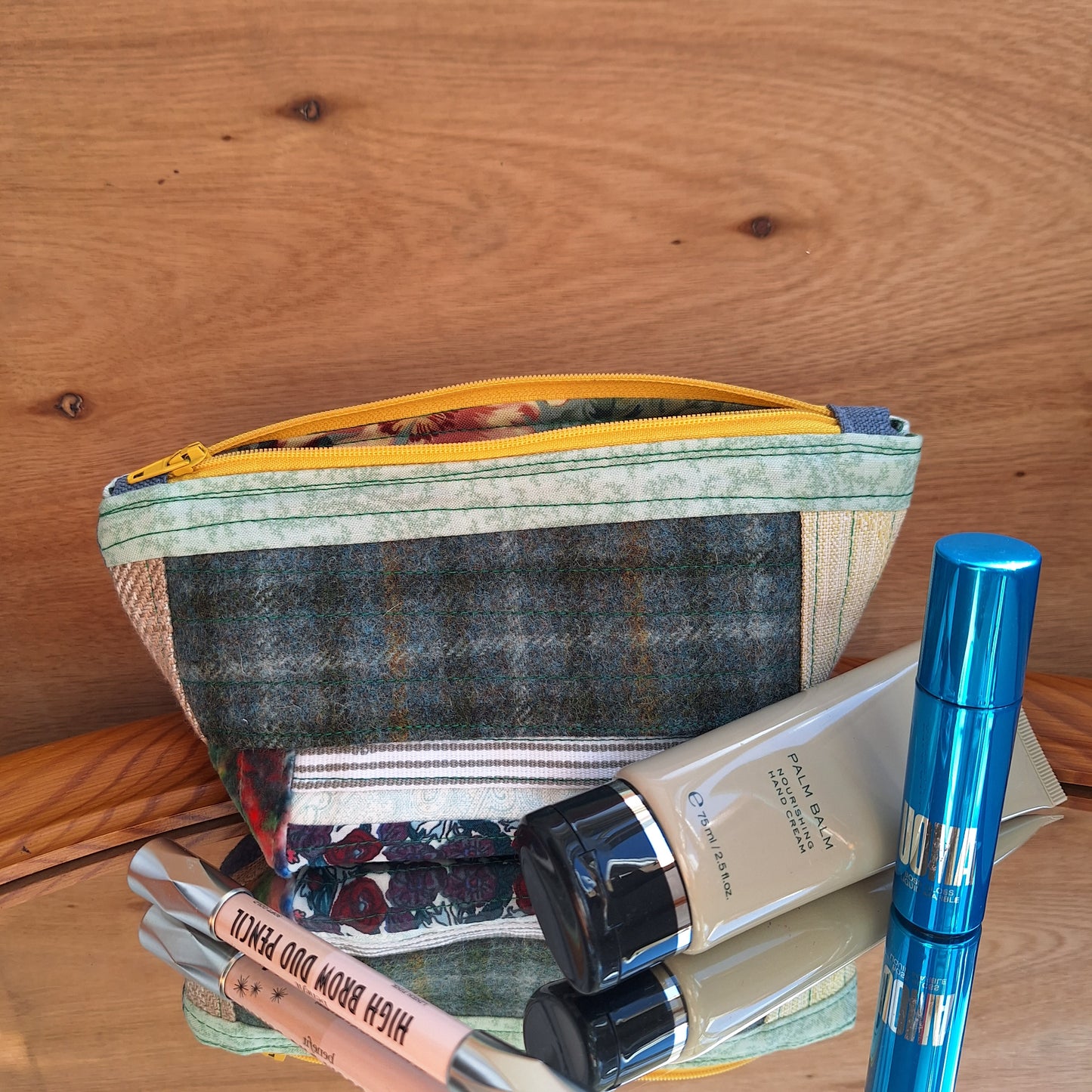 Patchwork zipped bag
